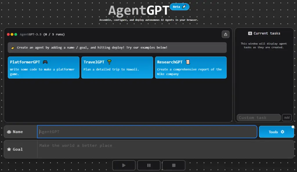 new agent gpt dashboard 
