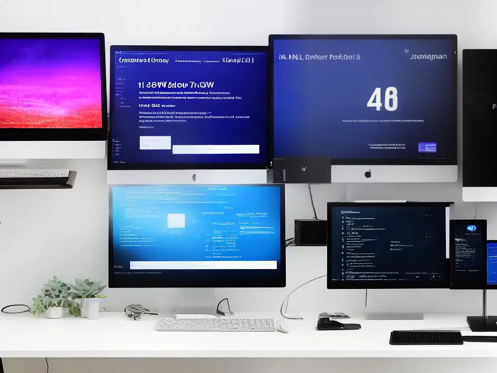 A picture of two computer screens side by side with code displayed on them.