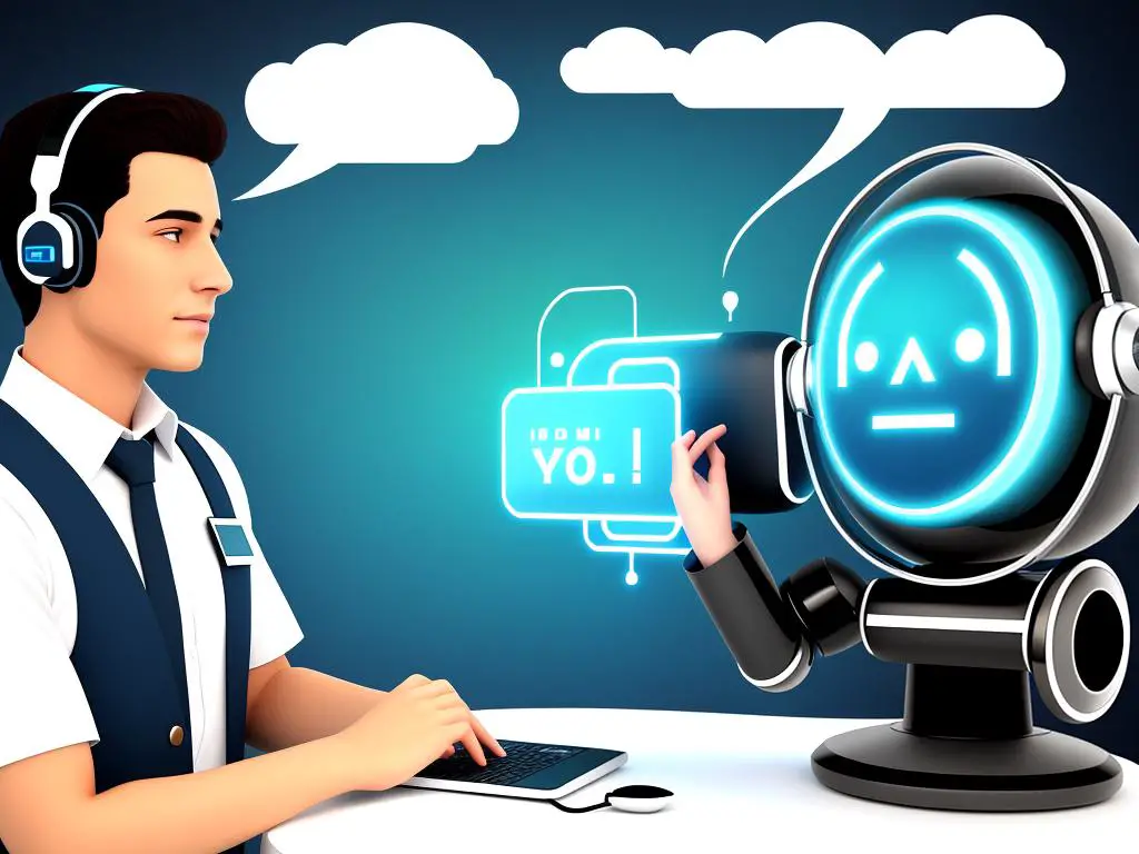 Illustration of AgentGPT technology with a chatbot conversing with a user