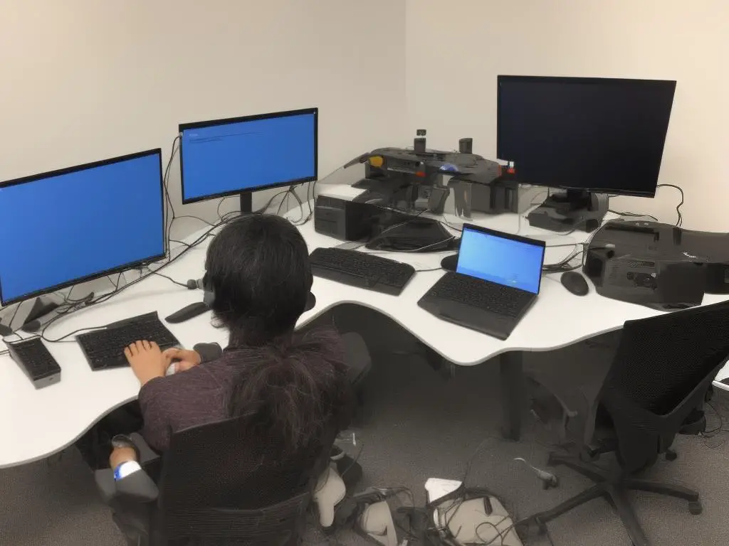 Image of a person working on a computer with GPT training and fine-tuning applications.