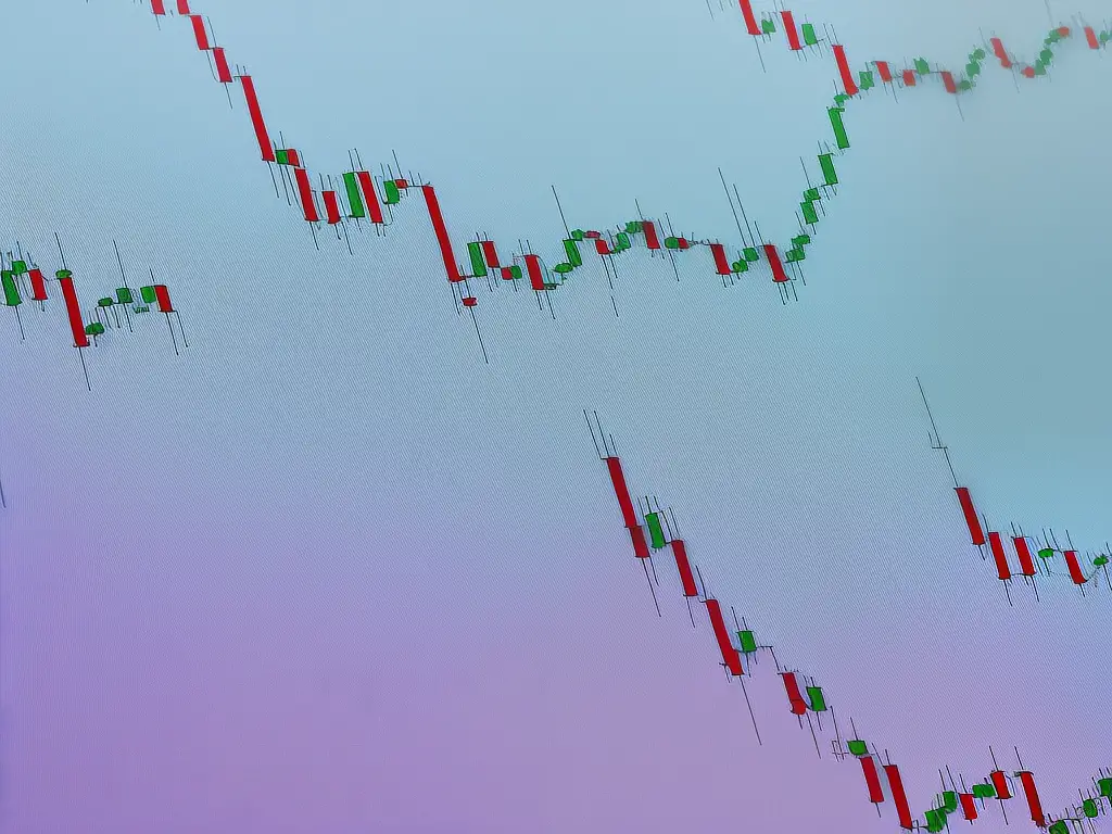 An example graph showing a fluctuating stock market with a noticeable upward trend.